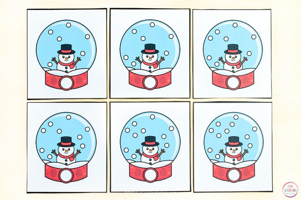 Hands-on winter snowman counting activity for preschool and kindergarten.
