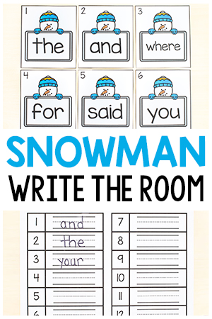 Editable Snowman Write the Room Printable Activity