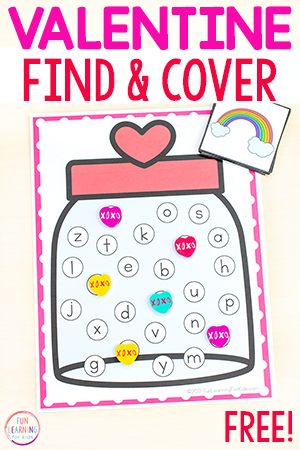 Valentine’s Day Beginning Sound Find and Cover Letter Mats