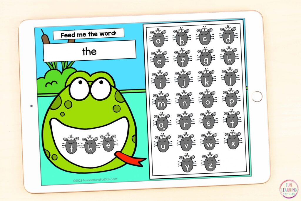 A fun word work activity for kids to learn how to read and spell words. Editable so you can type in any words you want!