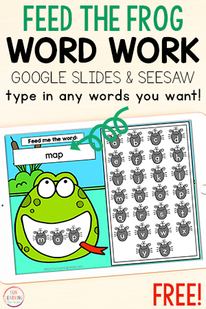 Digital Frog Feed Me Word Work Mats for Kindergarten