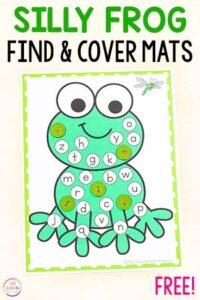 Frog find and cover alphabet mats for kids. A fun way to learn letters and sounds.