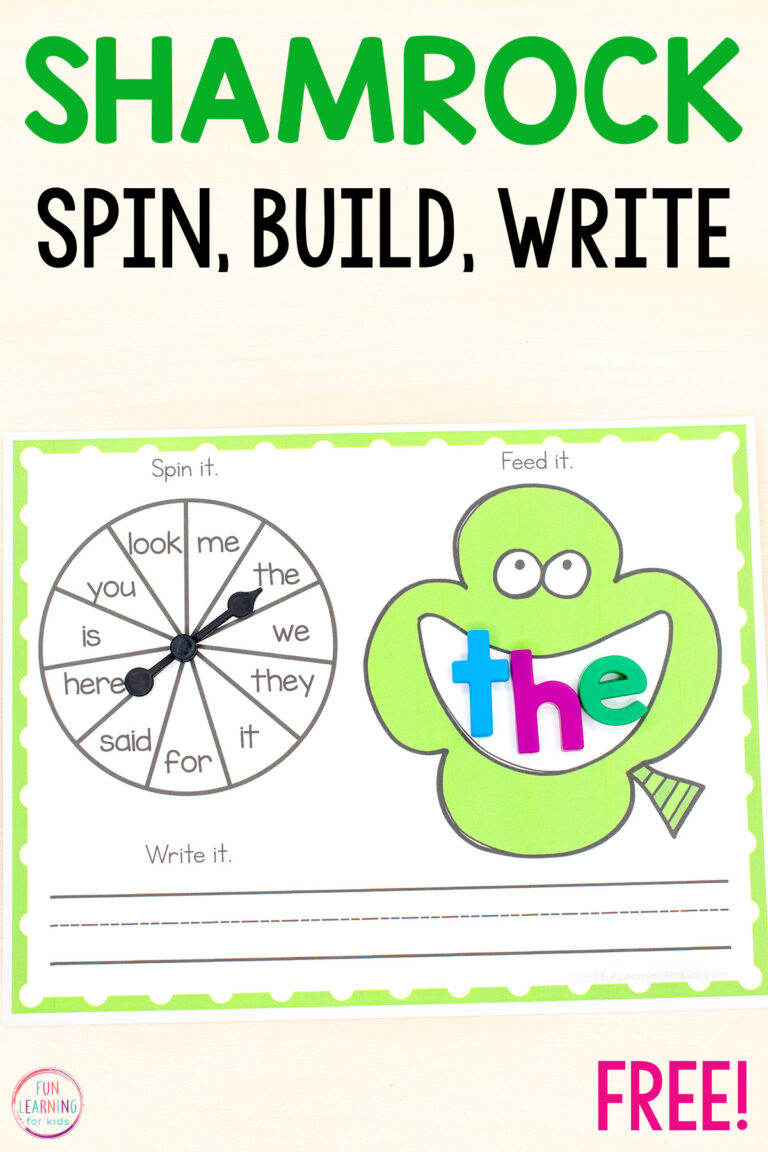 Editable Shamrock Spin and Build Mats Free Printable