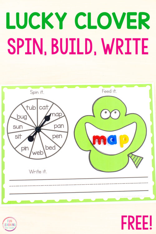 Editable Shamrock Spin and Build Mats Free Printable