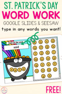 Digital St. Patrick's Day word work activity for kids.