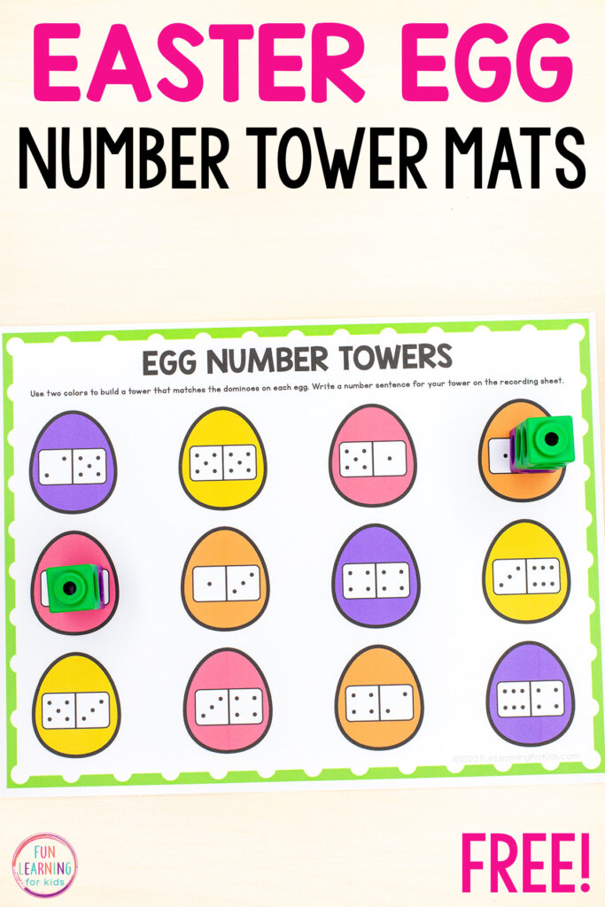 A free Easter theme number composition activity for learning to compose and decompose numbers to ten and write number sentences to match.