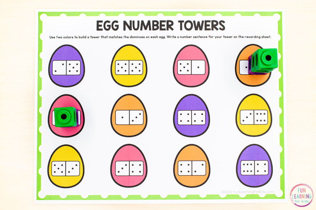 Free number composition math activity for kids.