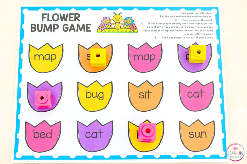 A free spring word work activity for kids in kindergarten and first grade.