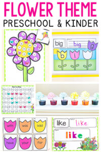 Flower theme preschool and kindergarten activities for your spring lesson plans!