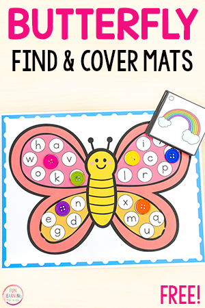 Free Printable Butterfly Find and Cover Beginning Sounds Mats