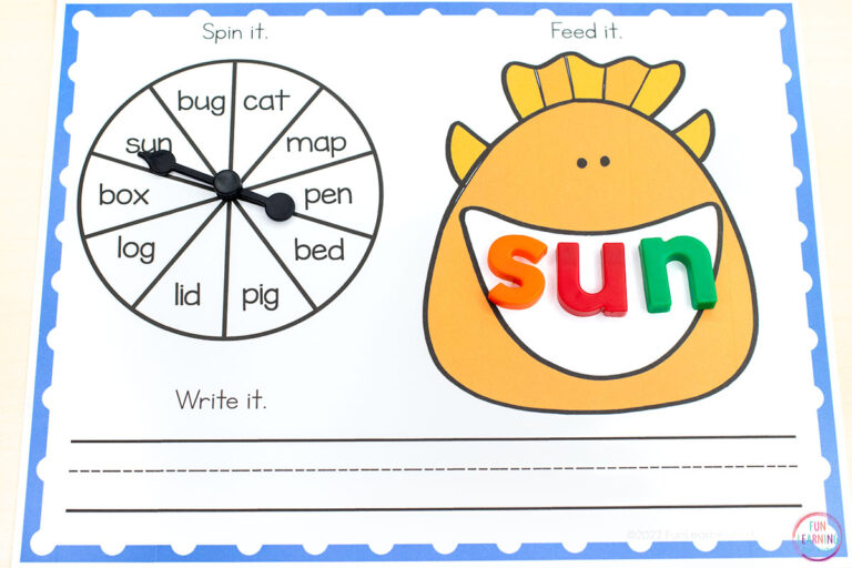 Editable Feed the Fish Spin and Build Mats Printable