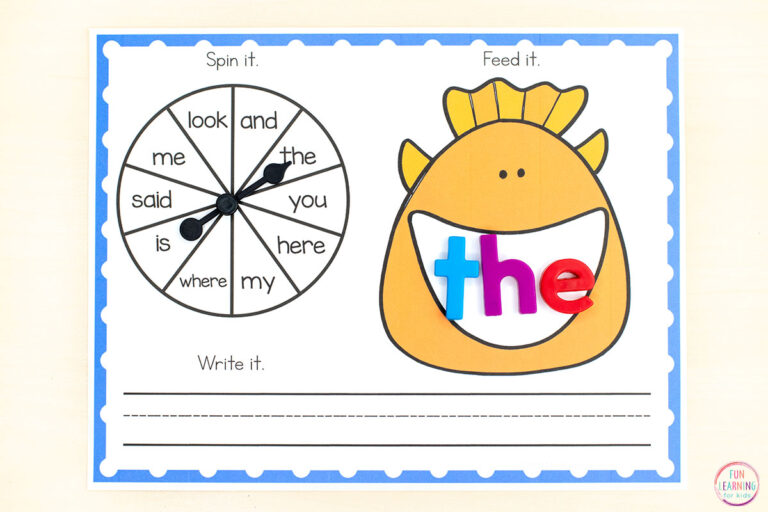 Editable Feed the Fish Spin and Build Mats Printable