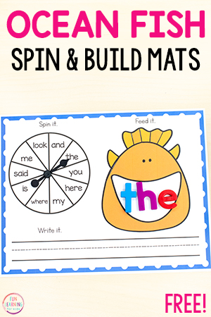 Editable Feed the Fish Spin and Build Mats Printable