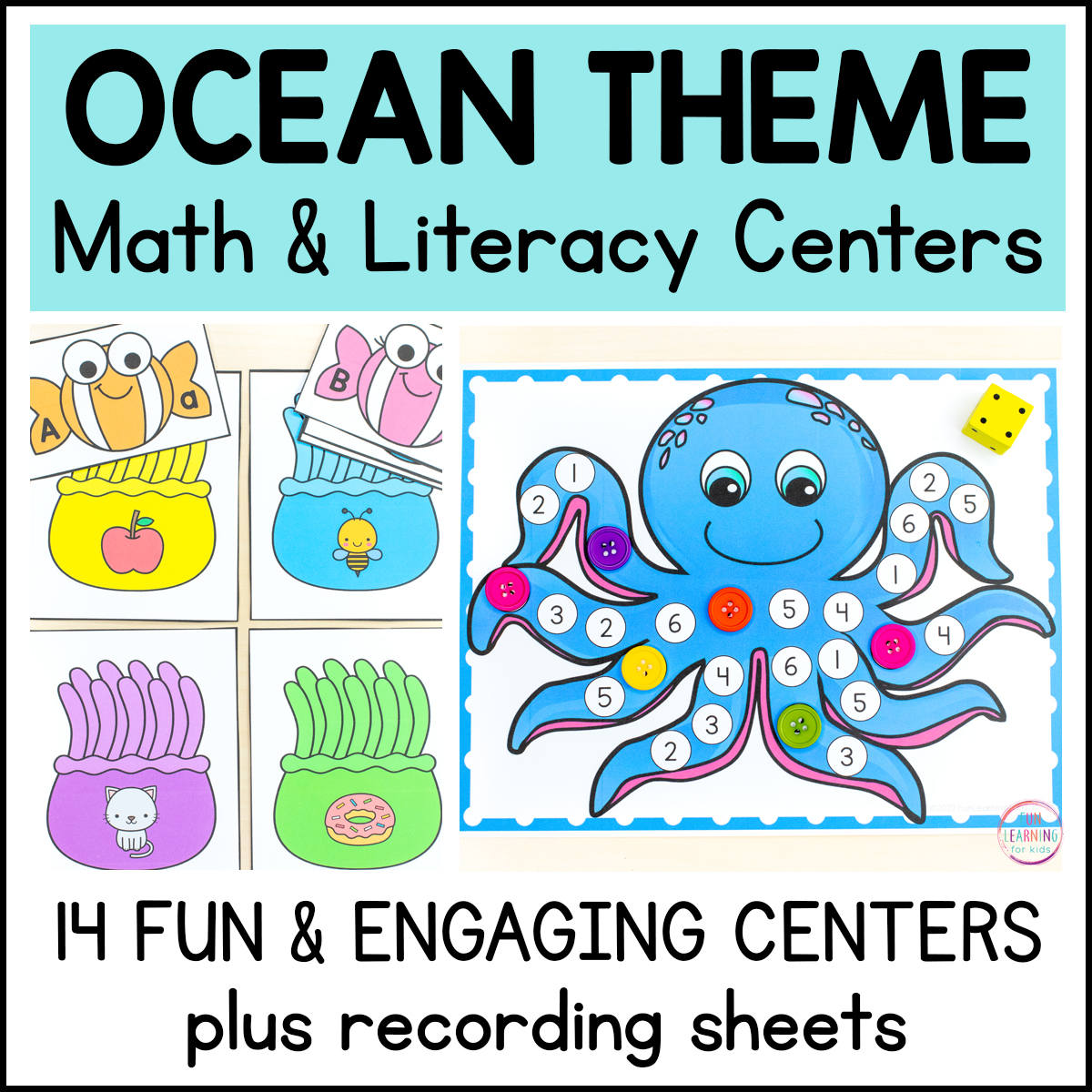Ocean Theme Math and Literacy Centers 1
