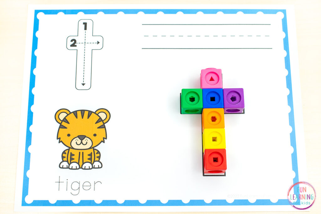 A free hands-on alphabet mat for preschool and kindergarten.