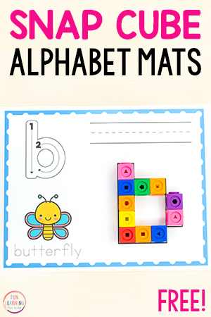 Printable Lowercase Snap Cube Alphabet Mats