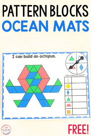 Printable Ocean Animal Spin and Cover Pattern Block Mats