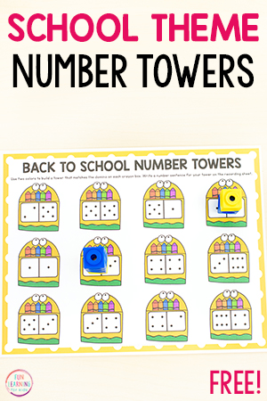 Free Printable Back to School Number Tower Mats