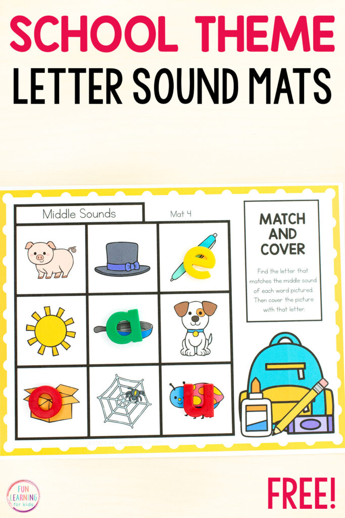 Free phonics and phonemic awareness resource for kids in kindergarten or first grade.