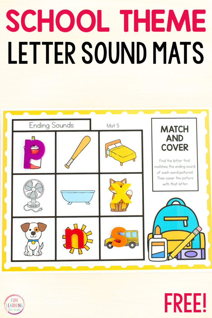 A free printable phonics and phonemic awareness resource for back to school lessons.