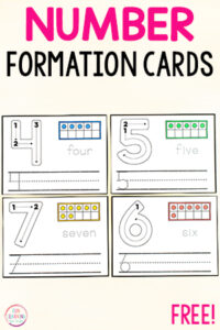 Free printable number formation math and handwriting activity for kids.