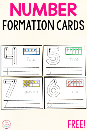 Number Formation Cards Free Printable