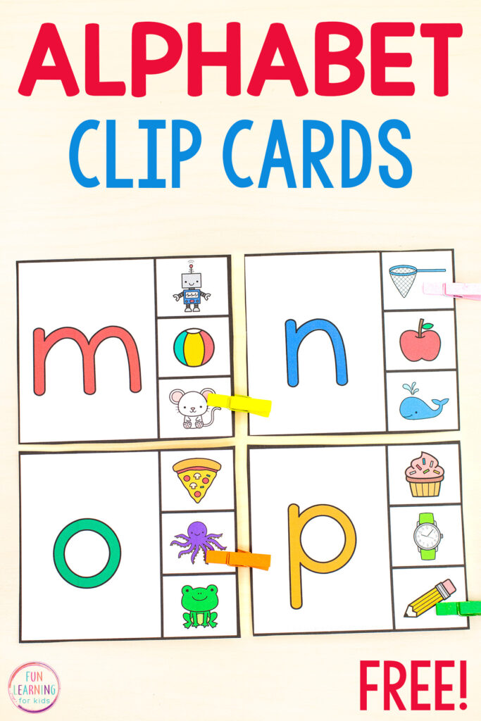 Free printable alphabet activity for learning letters and beginning sounds in preschool and kindergarten. It's a fun way to learn letters and develop fine motor skills.