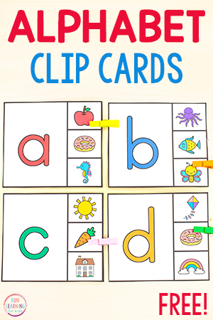 Beginning Sounds Matching Clip Cards Free Printable