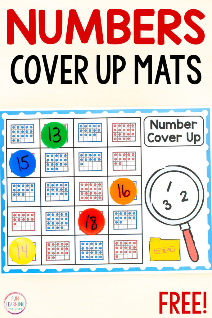Free printable kids math activity for learning numbers 1-20 in preschool and kindergarten. A fun math center activity.