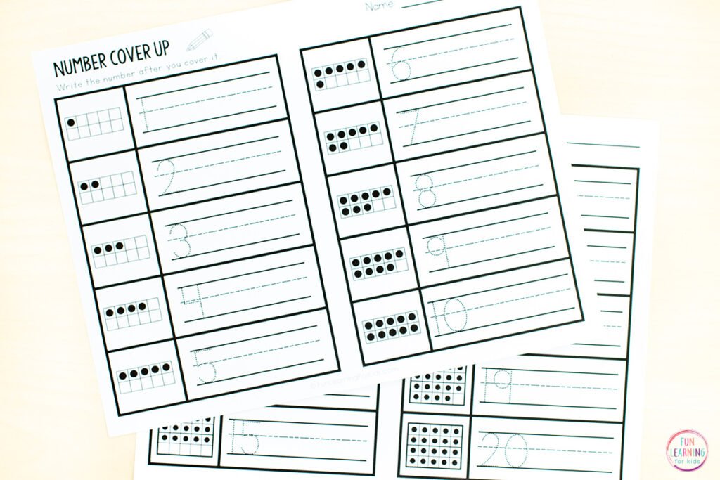 Free printable number mats for learning numbers, counting, number formation and more!
