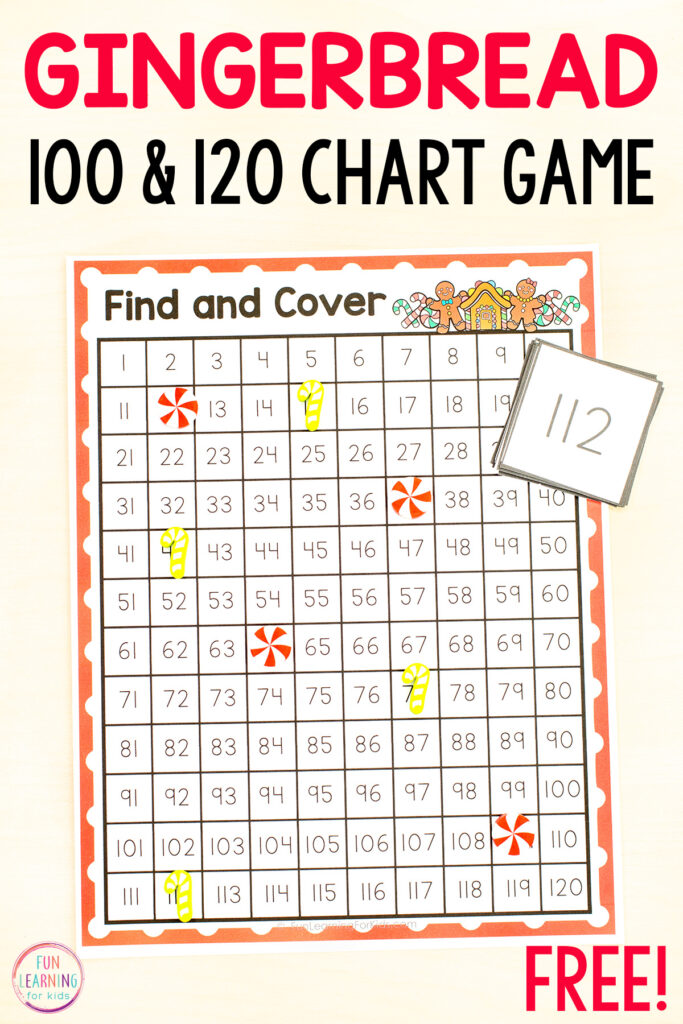 A fun and free printable number sense activity for learning numbers to 100 or 120! This number sense activity is perfect for your holiday centers and gingerbread theme!