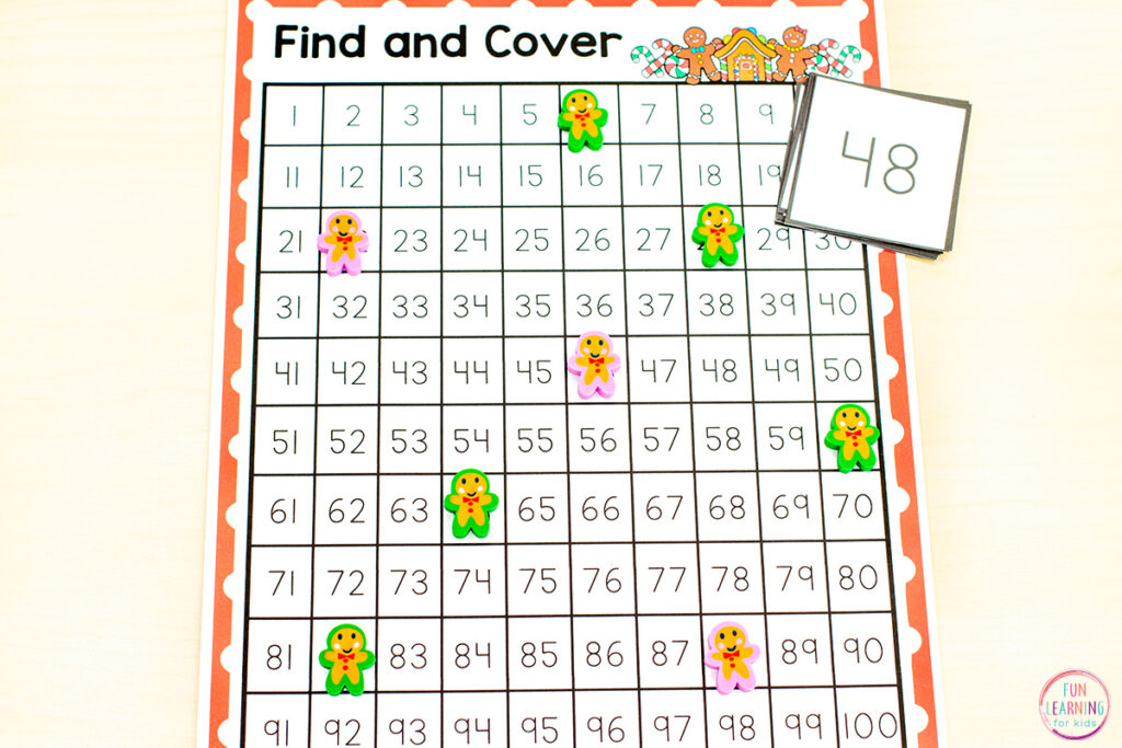 A free gingerbread number sense activity for kids.