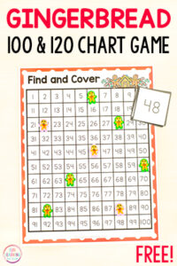 Christmas 100 chart and 120 chart number sense activity for kids.