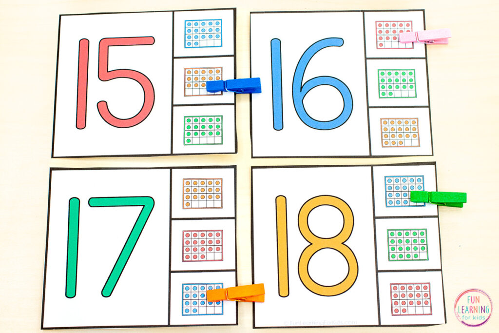 Free printable numbers and counting math activity for kids in preschool and kindergarten.