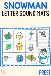 Free printable snowman alphabet activity for kids in preschool and kindergarten.