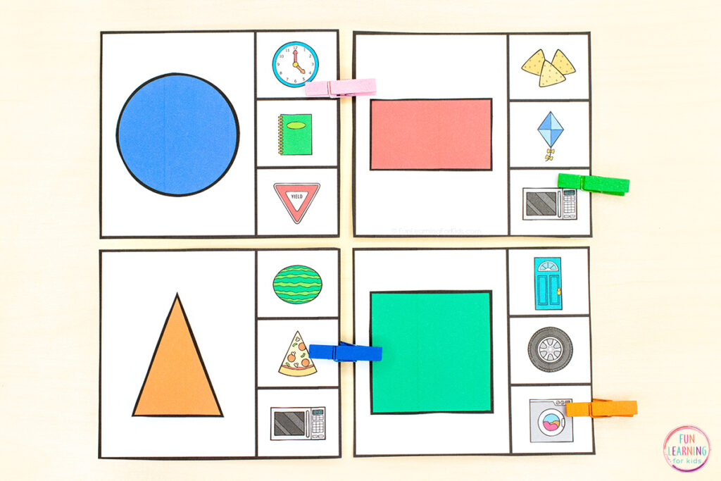 A fun, hands-on 2D shapes activity for kids to learn shapes.