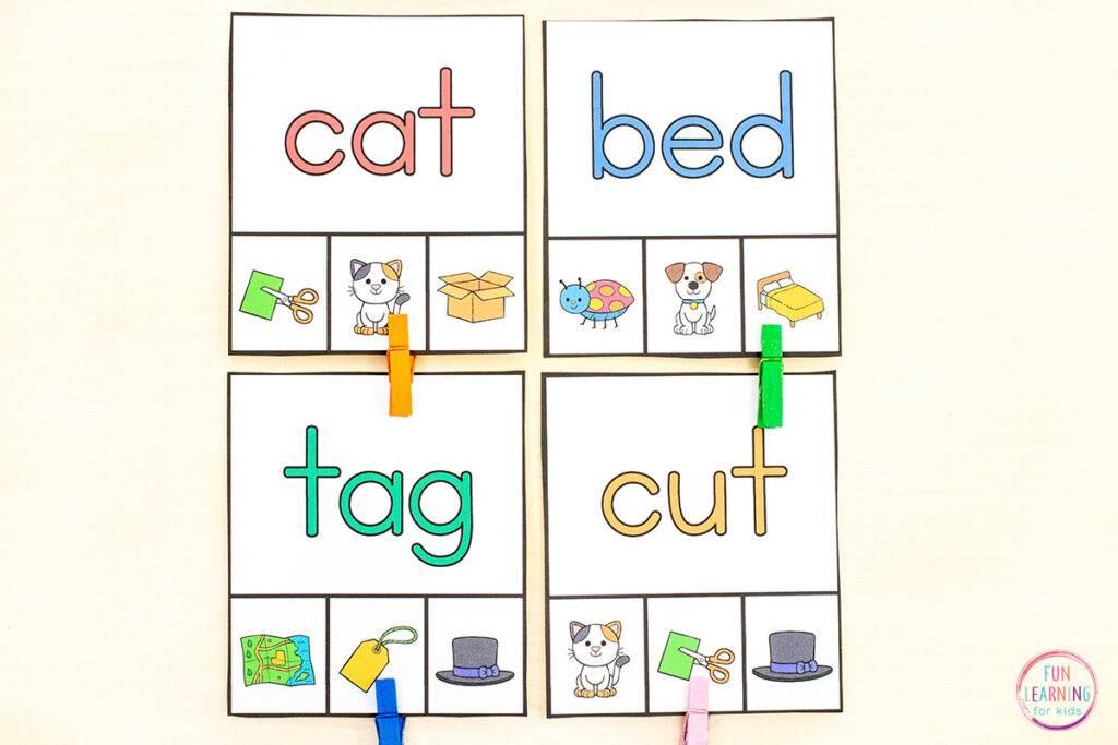 Use this CVC words phonics activity in your literacy centers or small group instruction.