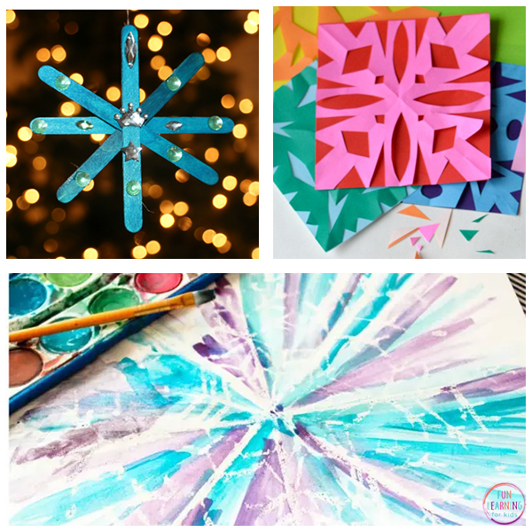 Snowflake craft ideas for kids.
