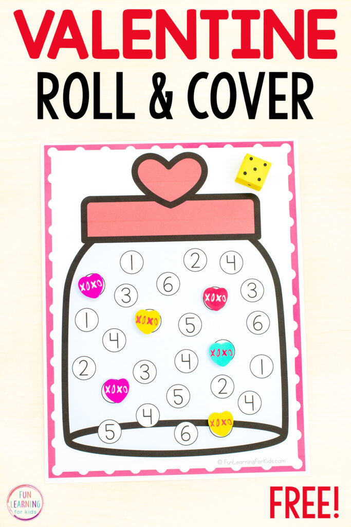 A fun Valentine's Day numbers and counting activity for practice with number recognition and counting math activity for heart theme.