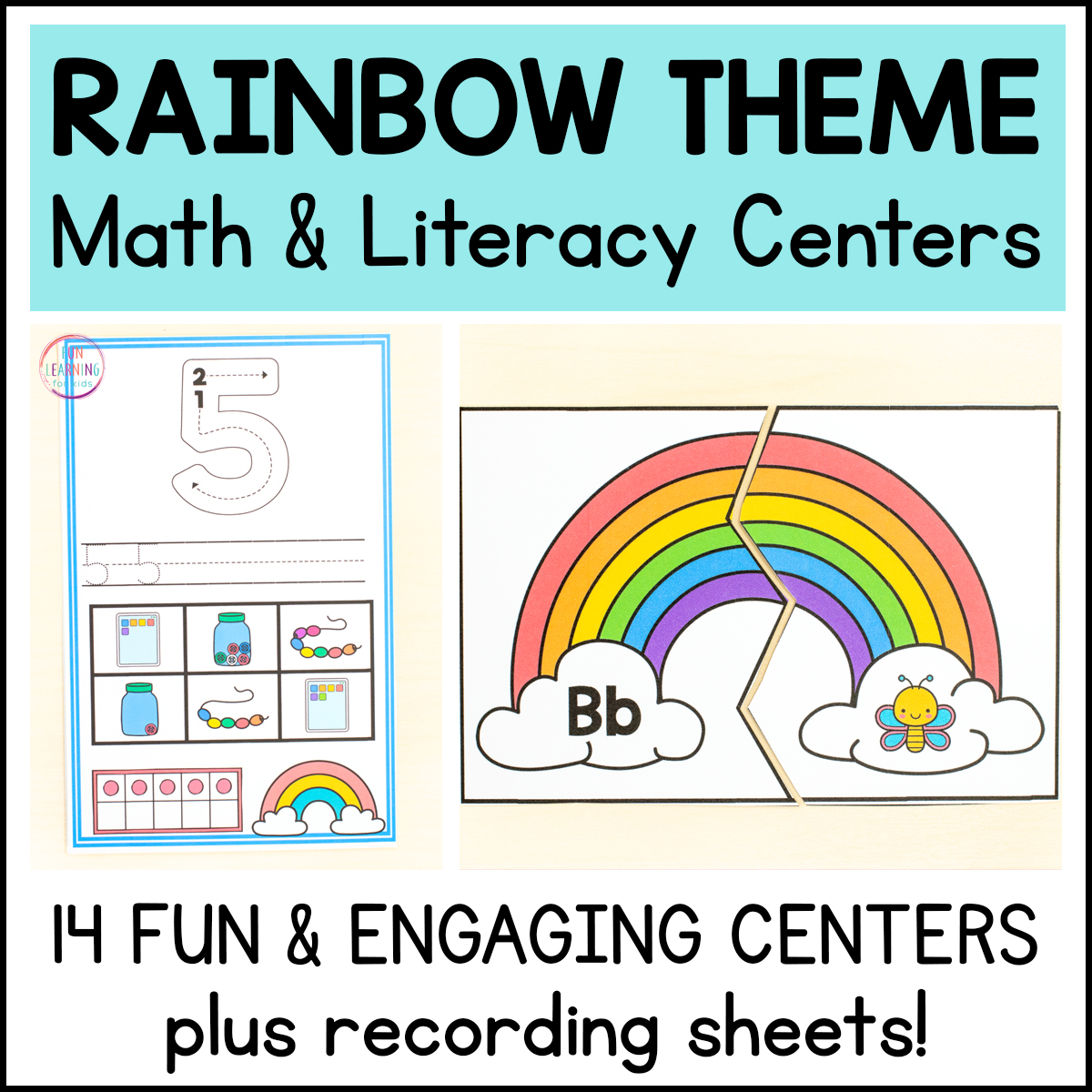 Rainbow Theme Math and Literacy Centers 00