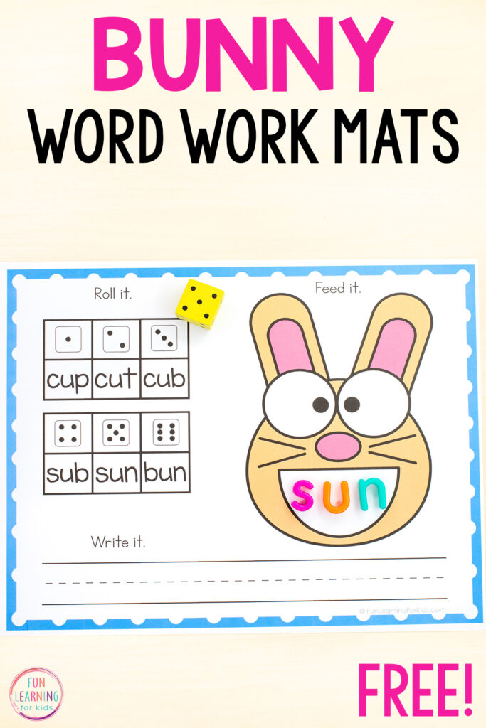 A fun Easter word work activity for kids in kindergarten and first grade.