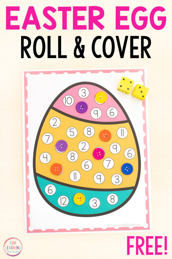 A fun Easter math activity for learning numbers, counting, and simple addition during your spring math centers.