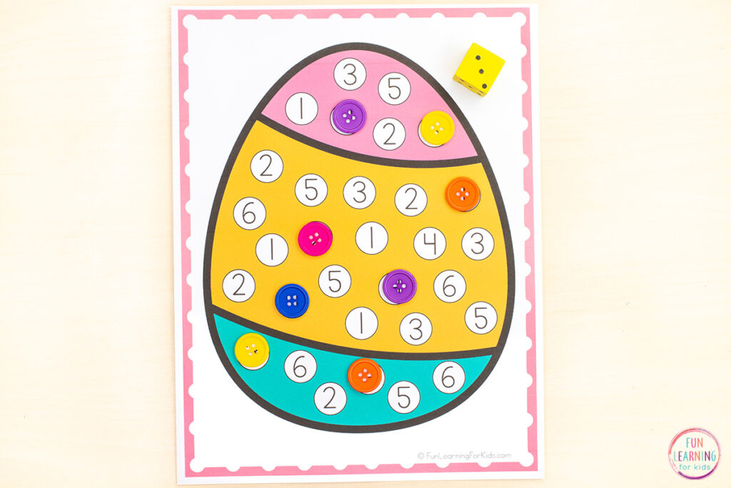 A fun Easter egg math activity for kids in preschool and kindergarten. 
