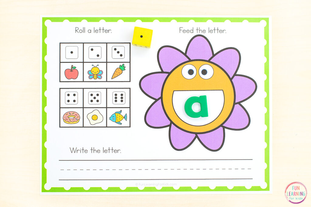 Printable alphabet mats with a flower theme for spring literacy centers.