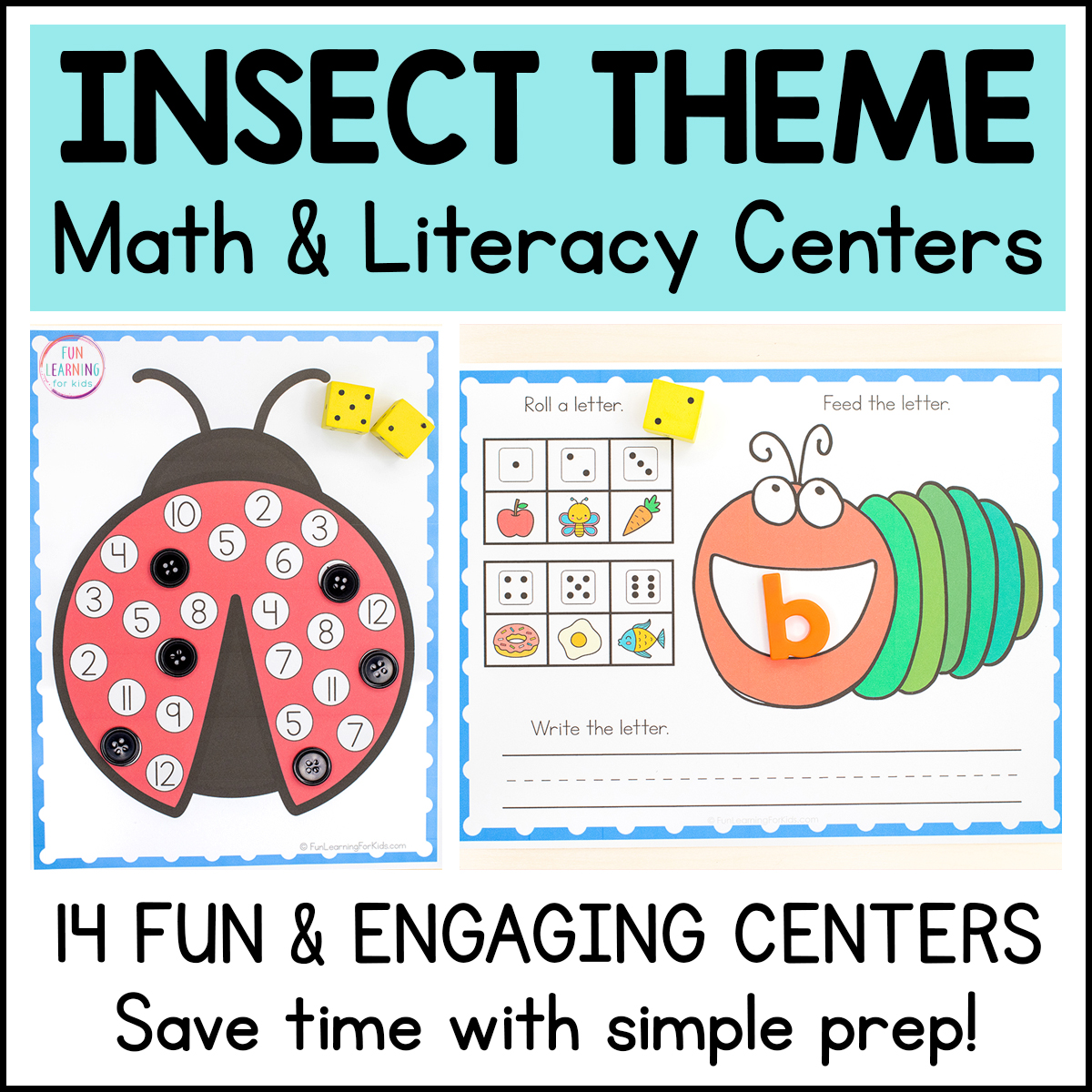 Insect Theme Math and Literacy Centers 0