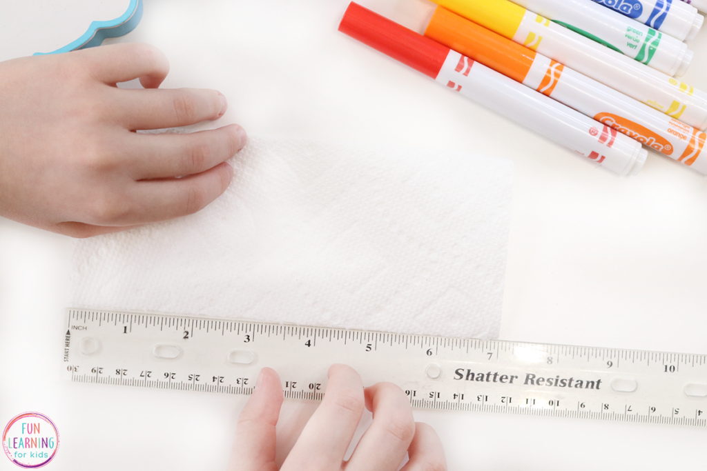 Measure your napkin with a ruler.