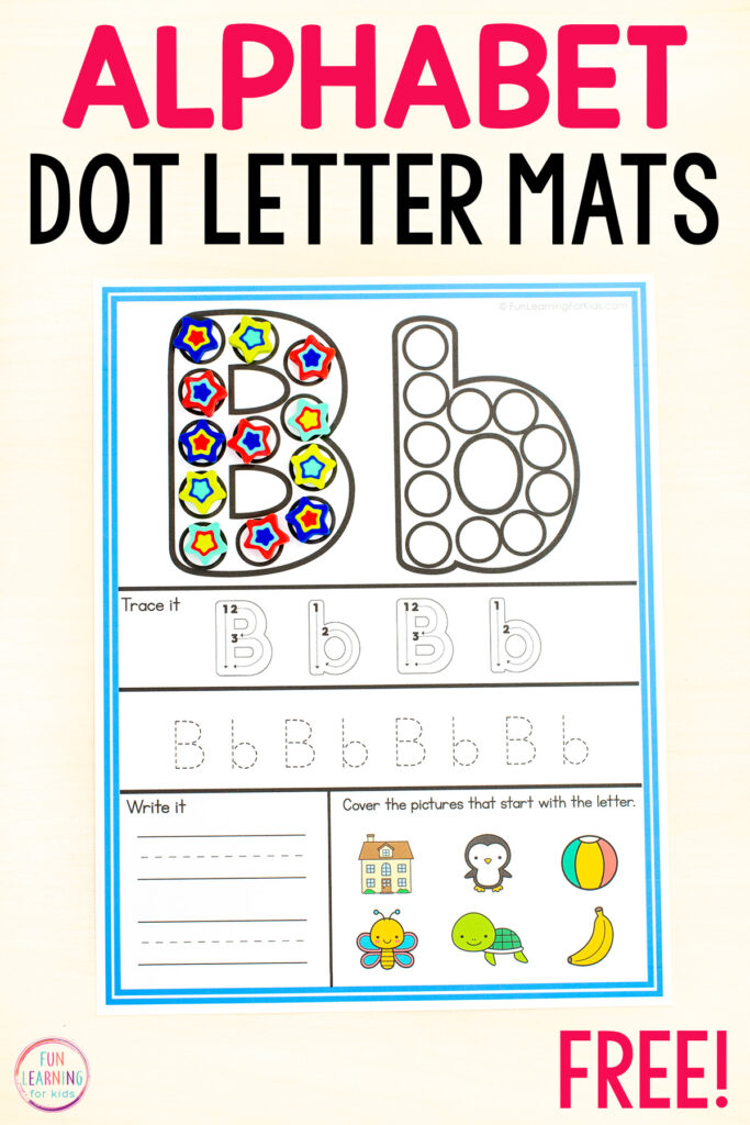 Printable alphabet mats for learning letters, tracing letters, identifying letter sounds and more! Fun alphabet activity mats for kids to learn the alphabet.