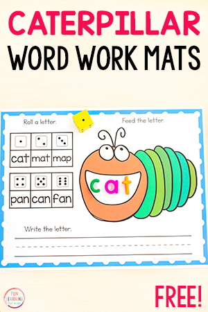 Editable Caterpillar Word Work Mats Free Printable