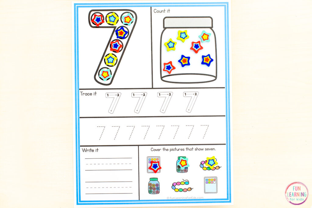 Free printable number mats for learning numbers 0-10.