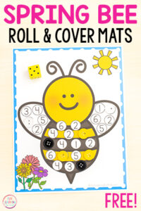 Free printable spring bee math activity for kids in preschool, pre-k and kindergarten.